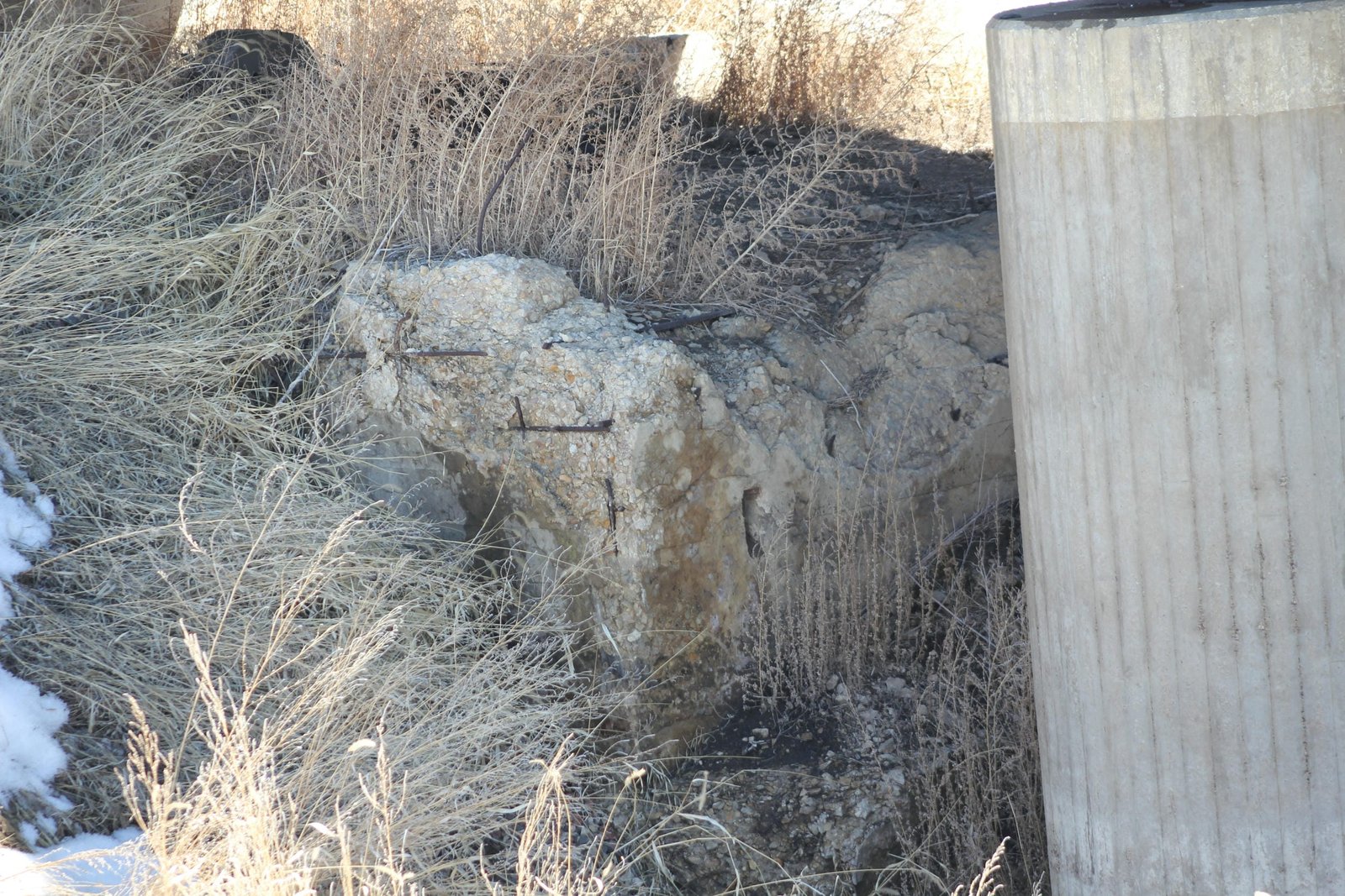 North abutment of previous bridge